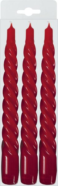 Candele tortiglione rosse 3 pz