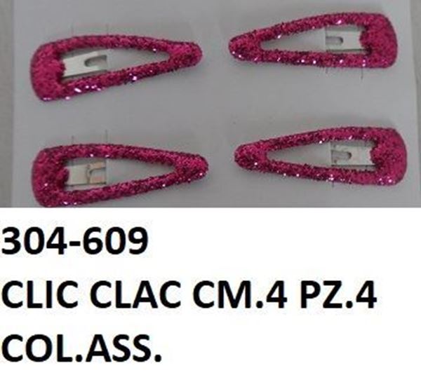 Immagine di CLIC-CLAC CAPELLI CM. 3 GLITTER  X 4  304-609