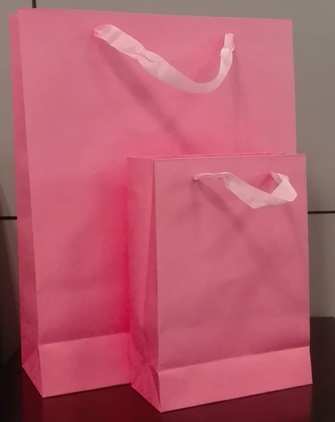 Picture of GIFT BAG CARTA MANICO NASTRO PINK 18X8X25