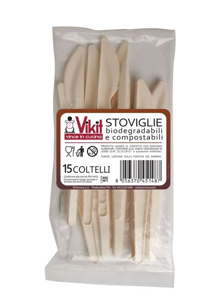 Immagine di COLTELLI STOVIGLIE BIODEGRADABILI & COMPOSTABILI X 15 PZ