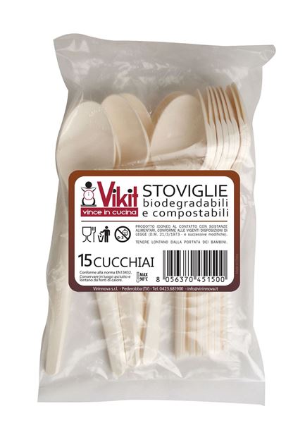 Immagine di CUCCHIAI VIRINNOVA BIODEGRADABILI & COMPOSTABILI X 15 PZ