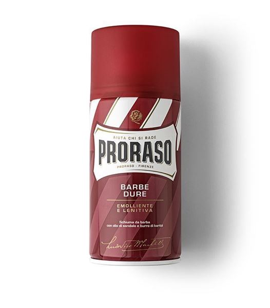 Proraso Schiuma da barba emolliente e lenitiva per barbe dure rossa da 400 ml