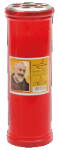 Lumino votivo rosso con Padre Pio 50 T