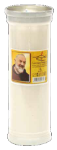 Lumino votivo bianco con Padre Pio 60 T