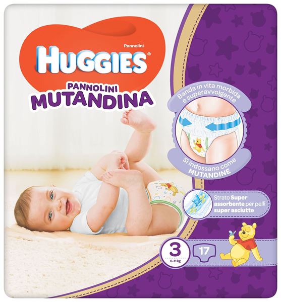 Immagine di HUGGIES PANNOLINO MUTANDINA TG 3 6-11 KG X 17