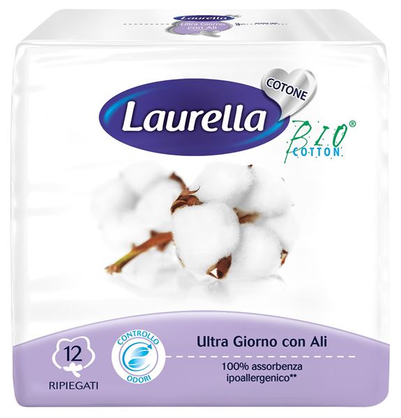 Immagine di LAURELLA ASSORBENTI COTONE ULTRA GIORNO CON ALI X 12