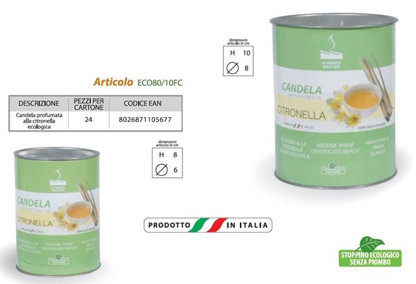 Immagine di CITRONELLA BICCHIERE CARTA ECO 80 H 10 DIAMETRO 8 CM