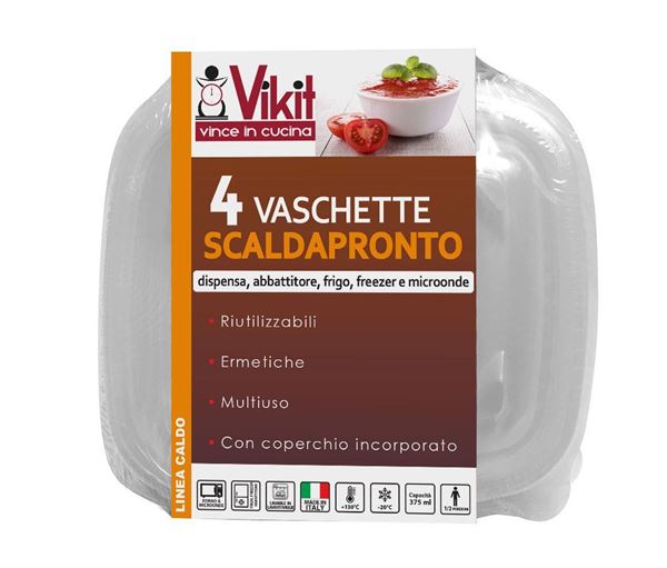 Picture of VIRINNOVA VASCHETTE SCALDAPRONTO CON COPERCHIO X 4 1-2 PORZIONI