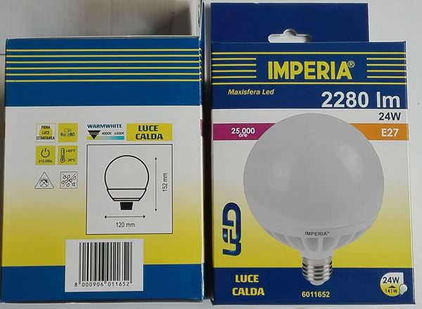 Immagine di LAMPADA LED MAXISFERA D.120 ED 27 24/140 A.11652