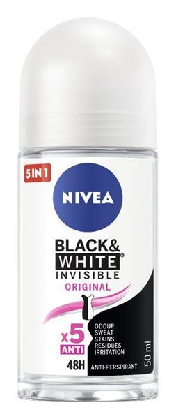 Picture of NIVEA DEOD ROLLON BLACK WHITE INVISIB 82240
