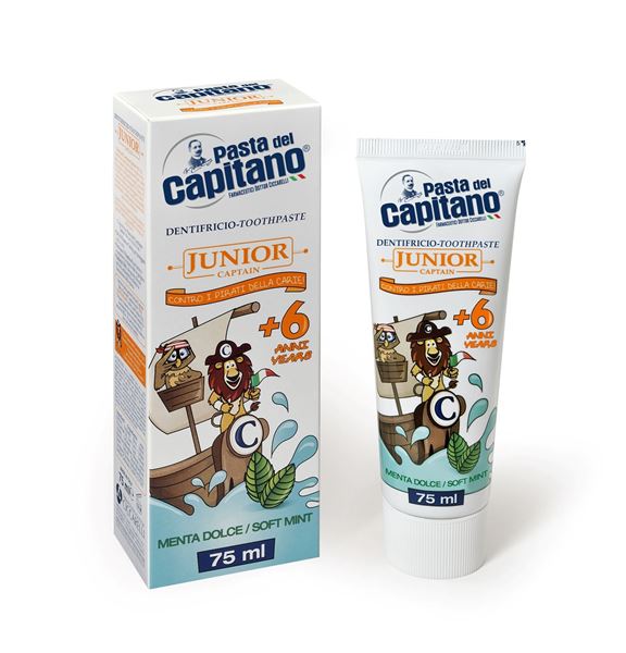 Picture of Pasta del Capitano junior toothpaste +6 years soft mynt 75 ml