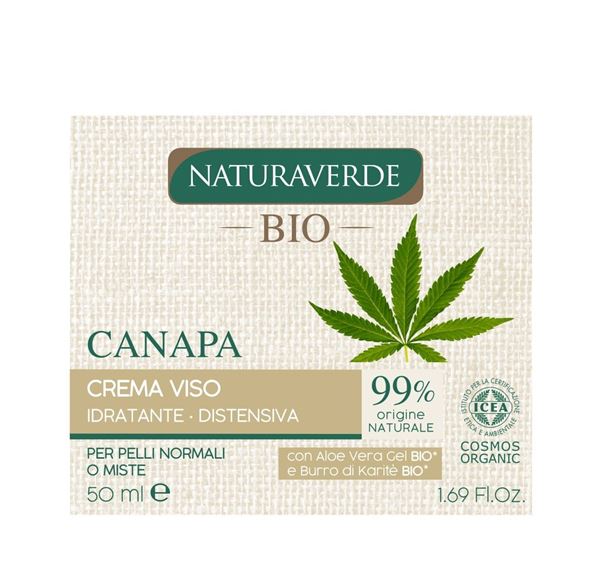 Picture of Naturaverde bio crema viso idratante distensiva canapa 50 ml