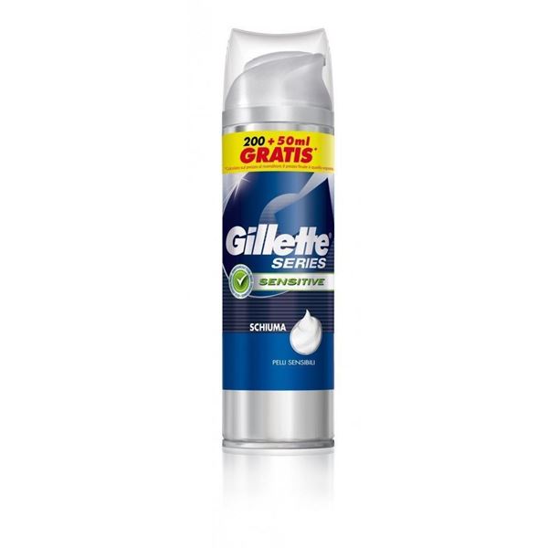 Gillette Series Schiuma da barba per pelli sensibili da 200 ml + 50 ml