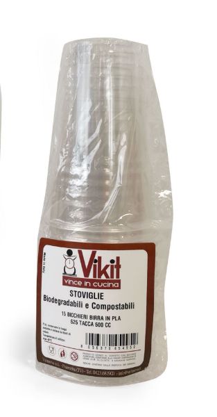 Virinnova bicchieri da birra biodegradabili trasparenti x 15 pz da 625 cc