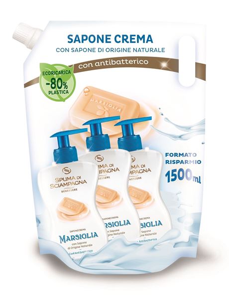 spuma di sciampagna-sapone con antibatterico