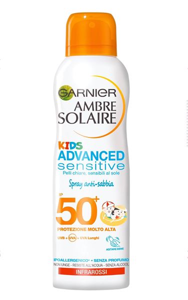 garnier-ambre solaire-kids advanced sensitive-spray anti sabbia-50+