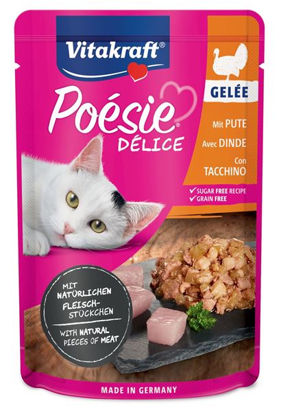 Picture of VITAKRAFT GATTO GELEE' POESIE TACCHINO BUSTA 85 GR 39854