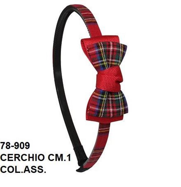 Immagine di CERCHIETTO CM 1 FIOCCO TARTAN PZ 4 78-909