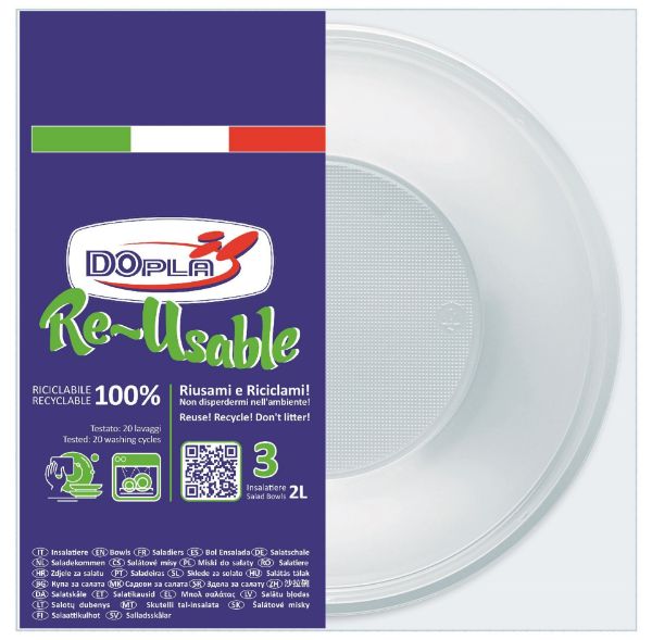 Dopla insalatiera trasparente riutilizzabile x 3 pz da 12 lt