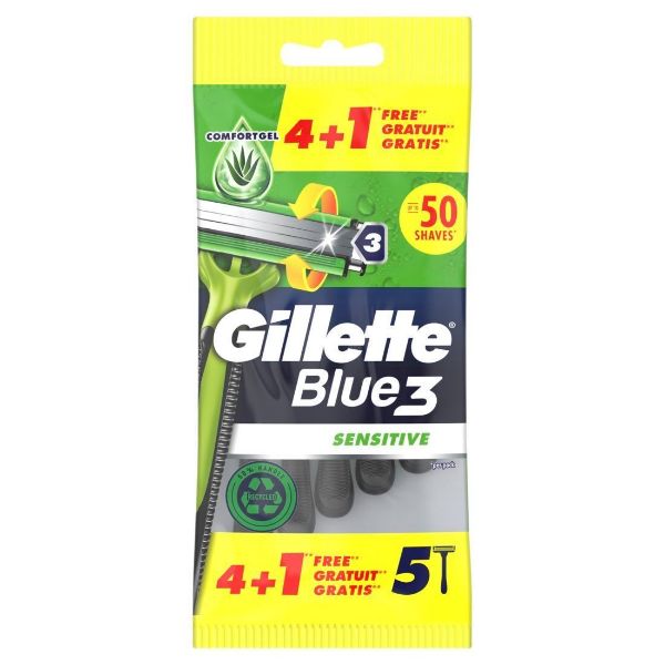 Gillette Blue 3 Sensitive usa e getta  x 4 rasoi + 1