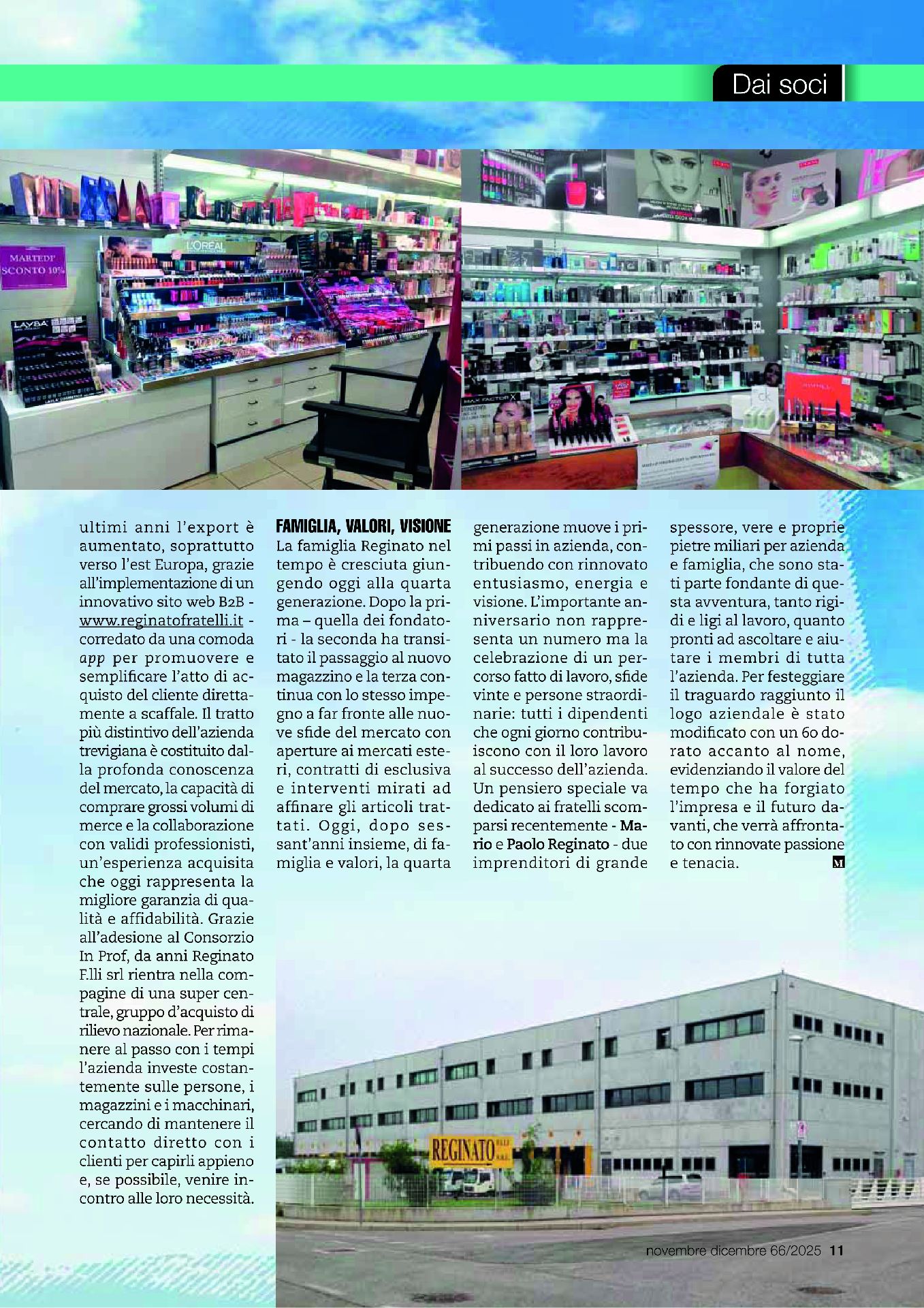 Consorzio Inprof articolo 60 anni F.lli Reginato seconda parte